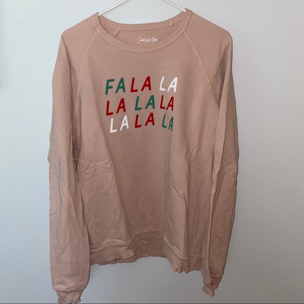Lindsay Letters Ramble and Co Fa La La La La crewneck sweatshirt, size large